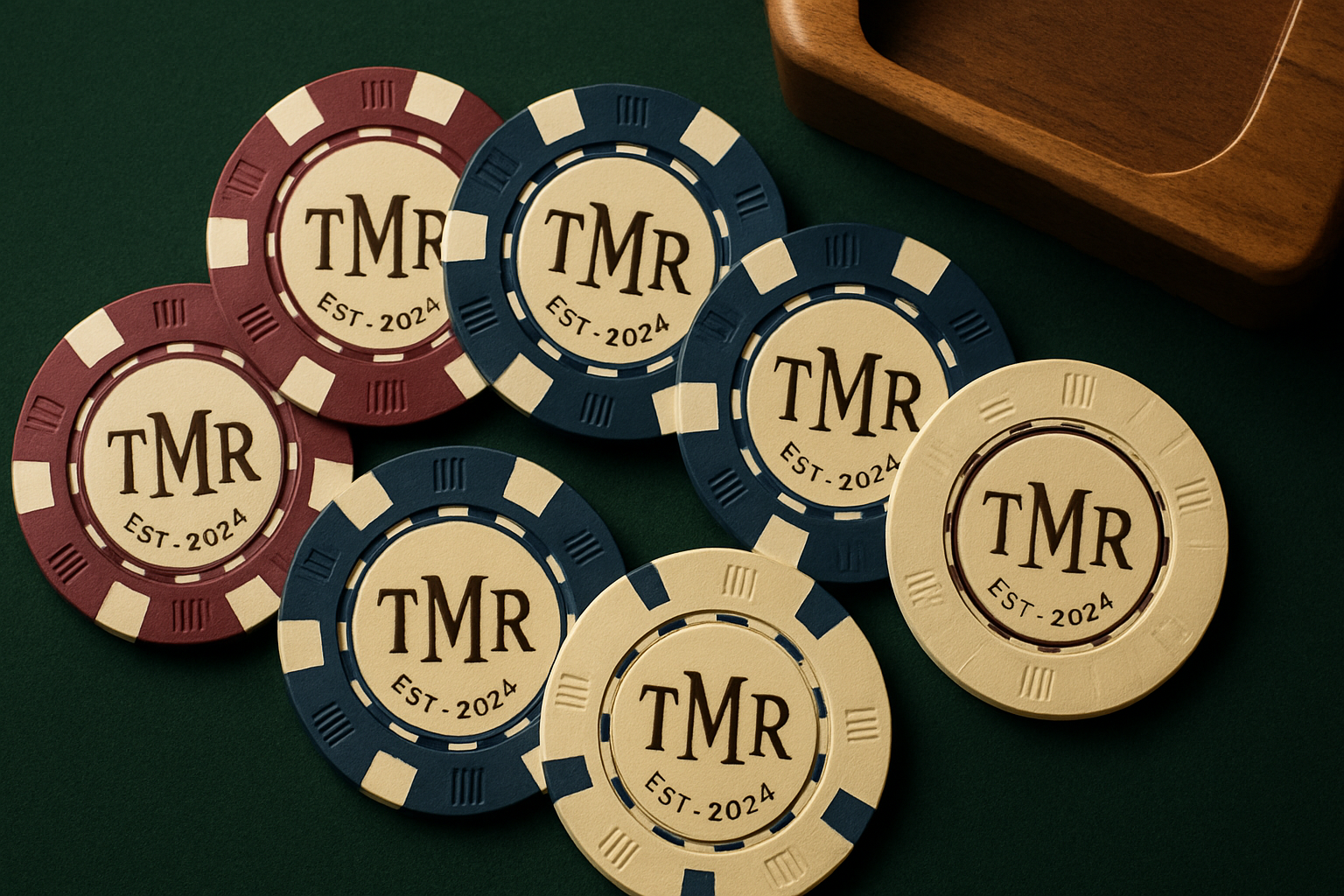 Monogrammed Poker Chip Set
